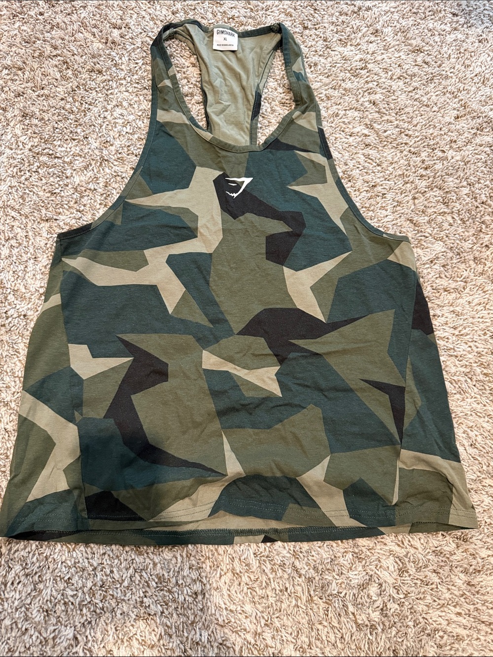 Gymshark Olive & Forest Green Camo Racerback Tank